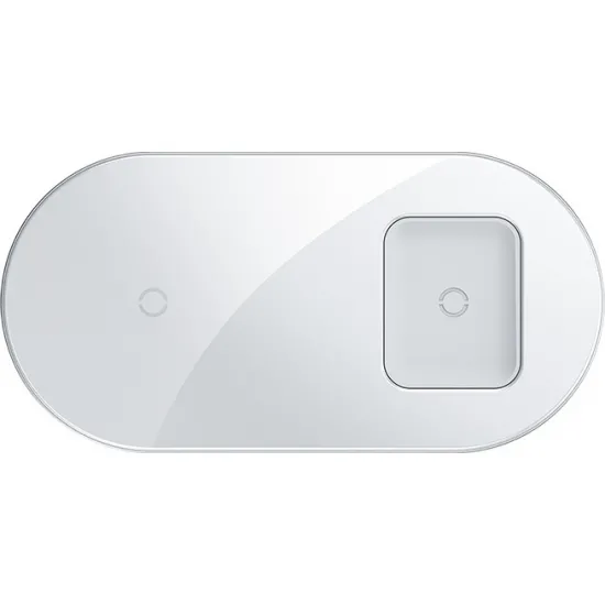 Baseus bezvadu lādētajs 15W 2in1, iPhone, AirPods, max 15W, balts, Baseus Simple 2in1 Wireless Qi Charger WXJK-02