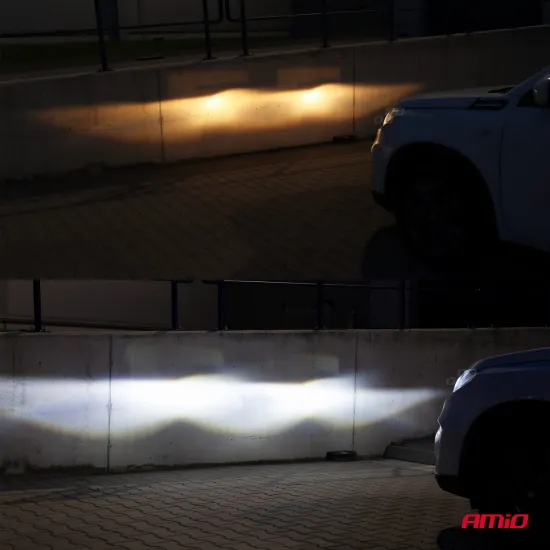 Auto LED spuldze H8/H9/H11, 2шт, 12В, 38Вт, 3800лм, 6500К, COB 4Side Series Headlights, AMiO 02845