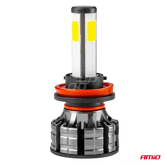 Auto LED spuldze H8/H9/H11, 2шт, 12В, 38Вт, 3800лм, 6500К, COB 4Side Series Headlights, AMiO 02845