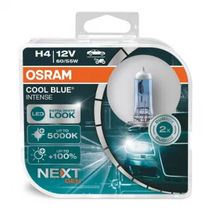 Osram Лампа галогенная H4, 12В, 60/55Вт, P43t Cool Blue NEXT GEN 5000K 2 шт., Osram O-64193CBN-HCB