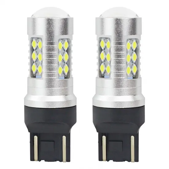Автомобильная светодиодная лампа T20 7443 W21/5W Белая 12V/24V, LED CANBUS 3030 24SMD, 2 шт., Амио 02126