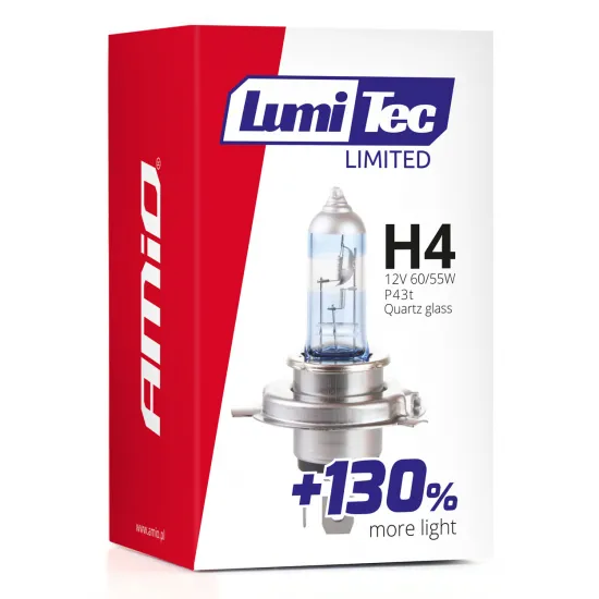 Галогенная лампа H4, 12 В, 60/55 Вт, LumiTec LIMITED +130%, Amio 02132