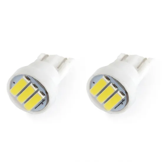 Светодиодная лампа, 12В, 3xSMD 7020, 5600K, T10 W5W, 2 шт., Amio 01096