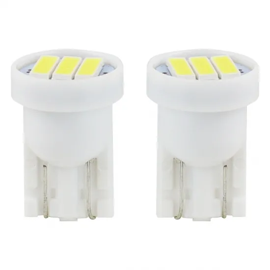 Светодиодная лампа, 12В, 3xSMD 7020, 5600K, T10 W5W, 2 шт., Amio 01096