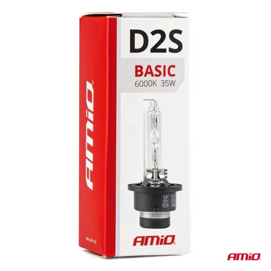 Ксеноновая лампа D2S Xenon HID, 6000K, 35Вт, 12В, Amio Basic 01320