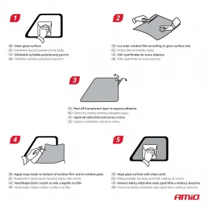 Auto logu stikla tonēšanas plēve, 0,75x3m (5%), tumši melna, Amio 01657