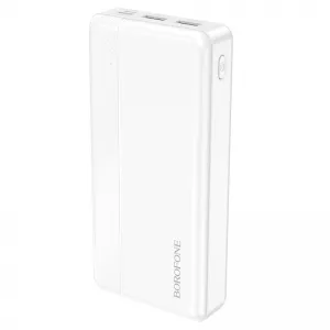 Akumulators Power Bank 20000mAh, 2xUSB, Borofone BJ24A, balts, 6974443385144