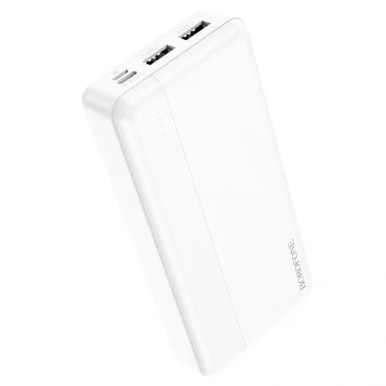 Akumulators Power Bank 20000mAh, 2xUSB, Borofone BJ24A, balts, 6974443385144