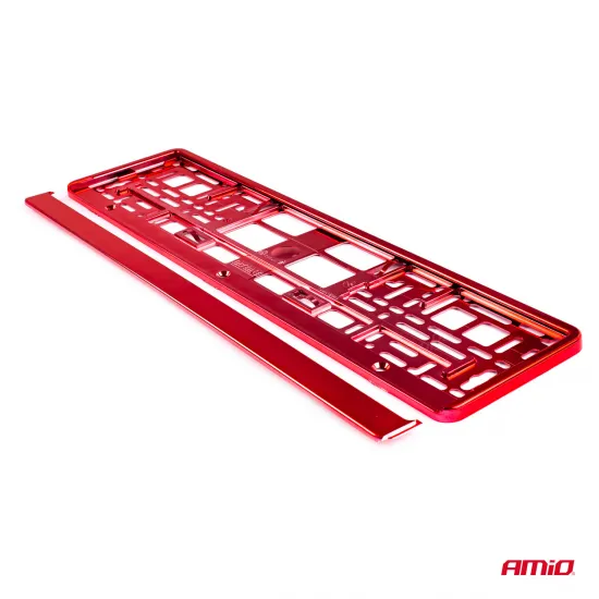 Рамка номерного знака, Amio 71457/01170C, красный металлик