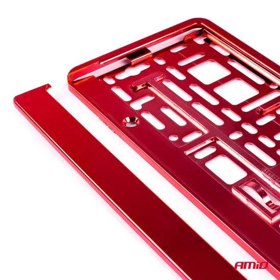 Рамка номерного знака, Amio 71457/01170C, красный металлик