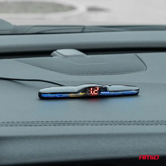 Датчики парковки, 22мм, 12В, MAX LED, комплект, Amio 02289, белый