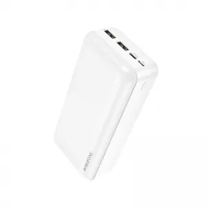 Akumulators Power Bank 30000mAh, 2xUSB, 5V, 2.1A, Borofone BJ27B, balts