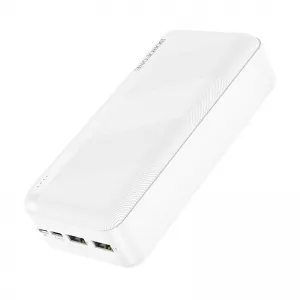 Akumulators Power Bank 30000mAh, 2xUSB, 5V, 2.1A, Borofone BJ27B, balts