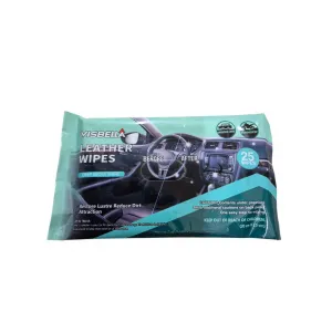 Mitrās salvetes auto ādas sēdekļu, salona apdares tīrīšanai, 25gab., Visbella 866253, 6972983866253