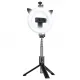 Telefona statīvs selfie stick, tripods ar pulti un riņķa lampu, P40D-3 melns, UCH000639