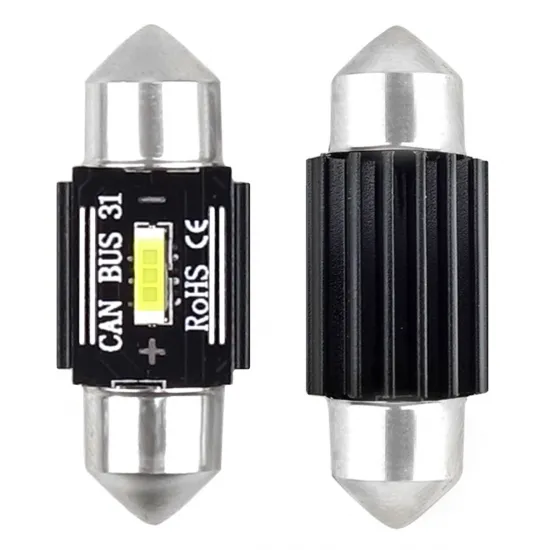 Светодиодная лампа CANBUS 1860 1SMD, 12В/24В, 5600К, C5W C10W C3W, 31мм, белая, UltraBright Festoon, 2 шт., Amio 02441