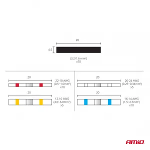 Termocaurules un savienotāji, komplekts 100 gab., Amio 03033