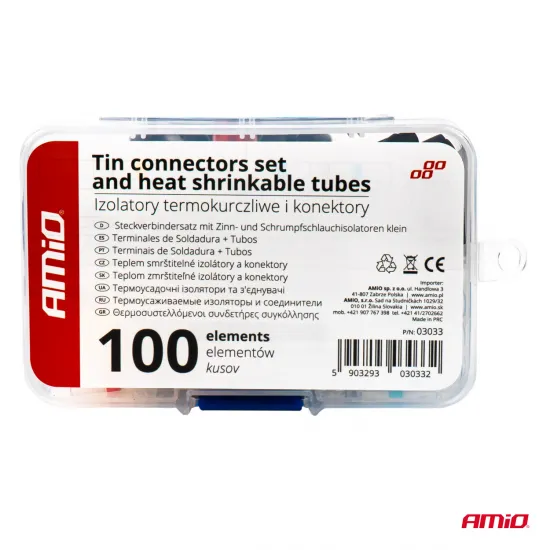 Термопатрубки и коннекторы, набор 100 шт., Amio 03033