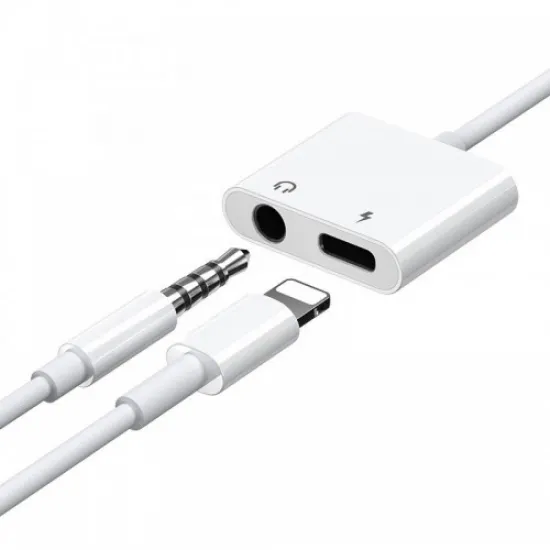 Audio adapteris 3,5 mm, Joyroom S-Y104, balts, 6956116718978