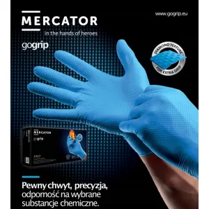 Нитриловые перчатки Mercator GoGrip размер XXL, 100 шт, без пудры, черные, Mercator Medical Nitrile MER20313, 8859185203131