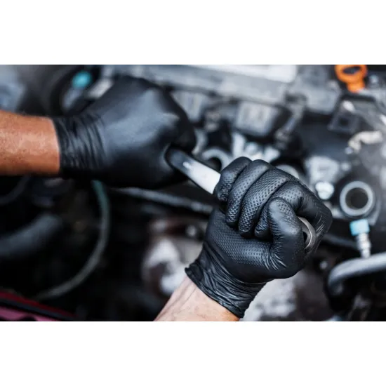 Нитриловые перчатки Mercator GoGrip размер XXL, 100 шт, без пудры, черные, Mercator Medical Nitrile MER20313, 8859185203131