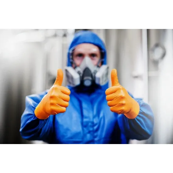 Нитриловые перчатки GoGrip оранжевые размер XL, 50 шт, без пудры, Mercator Medical Nitrile MER20337, 8859185203377