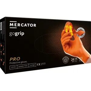 Нитриловые перчатки GoGrip оранжевые размер L, 50 шт, без пудры, Mercator Medical Nitrile , 8859185203353
