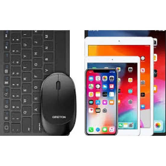 Беспроводная bluetooth-клавиатура с мышкой Omoton KB066, черная, 6975969180015