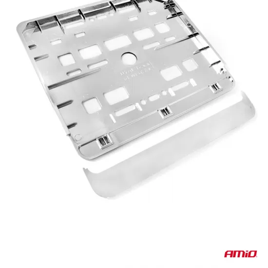 Рамка номерного знака мотоцикла, 15 x 19 см, Amio Utal 01167, ХРОМ