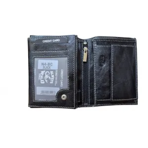 Vīriešu naudas maks, āda, RFID, Always Wild  N4-BC Black