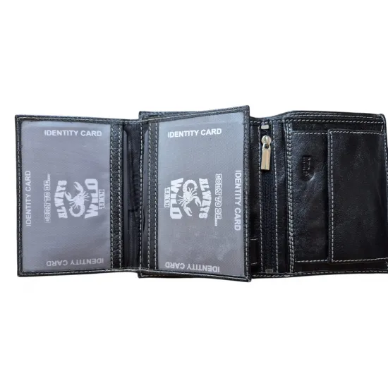 Vīriešu naudas maks, āda, RFID, Always Wild  N4-BC Black