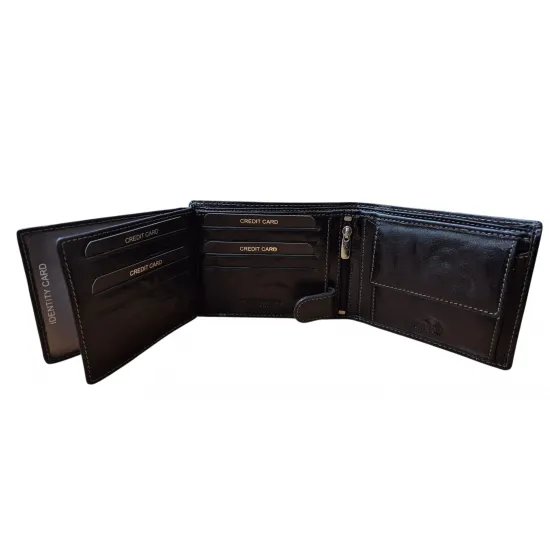 Vīriešu naudas maks, āda, RFID, Always Wild  N992-BC Black