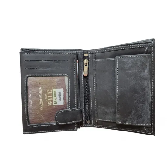 Vīriešu naudas maks, āda, Always Wild N4-MHDU Black
