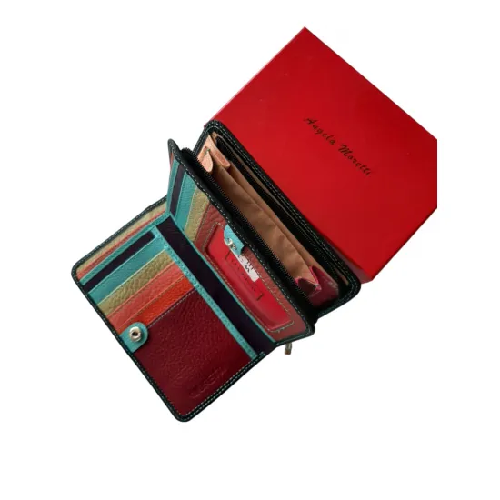 Кошелек женский, кожа, Angela Moretti W36 Black, черный