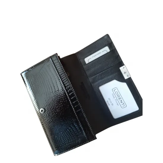 Sieviešu naudas maks, āda, Lorenti GF-114-RS Black
