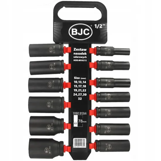 Triecienatslēgas muciņas 1/2” komplekts 13gab., 10 - 32 mm, garums 78 mm, BJC M58272