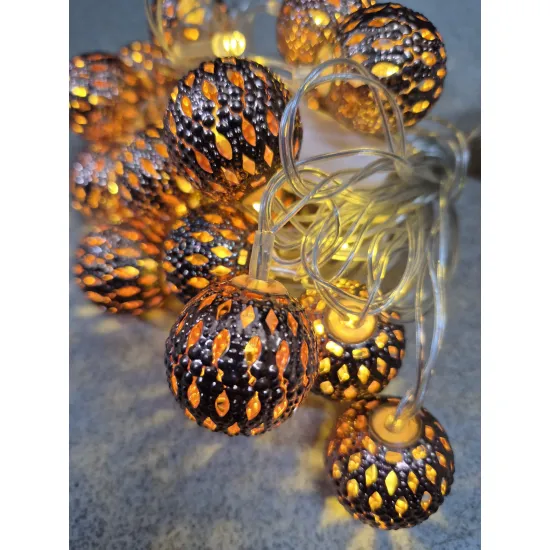 Ziemassvētku virtene bumbiņas 18 gab., LED, 4m, E18B