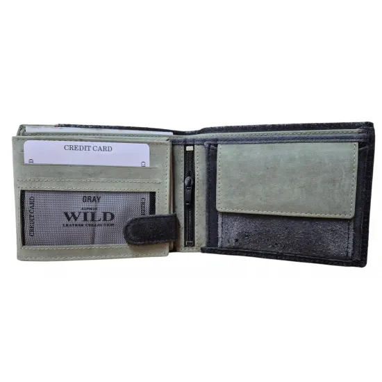 Vīriešu naudas maks, āda, Always Wild N992-SHS Grey