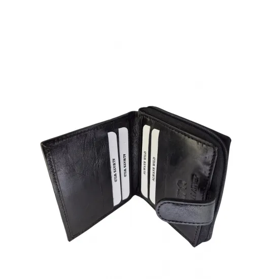 Vīriešu naudas maks, āda, Always Wild N014L-VTK-N Black