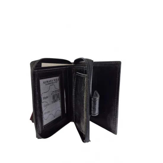 Vīriešu naudas maks, āda, Always Wild N014L-VTK-N Black