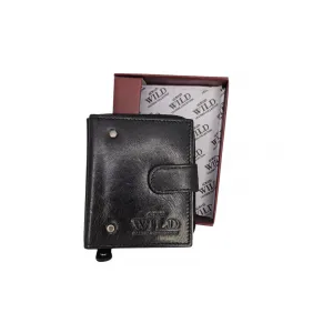 Vīriešu naudas maks, āda, Always Wild N014L-VTK-N Black