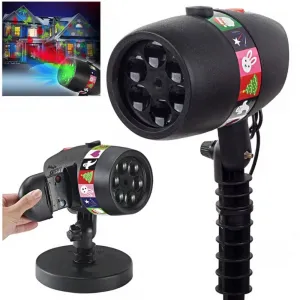 Ziemassvētku LED projektors ar 12 slaidiem, 15510