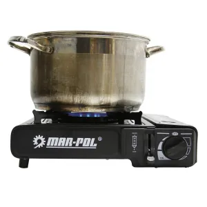 Tūristu gāzes plīts, 2,5kW, pjezo, 2 in1, Mar-Pol M90016