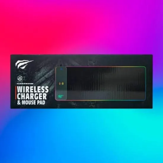 Spēļu peles paklājs ar bezvadu uzlādi, 10W, RGB, Gaming Mousepad RGB Havit MP907
