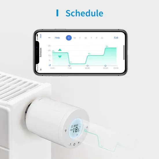 Viedais radiatoru termostats ar WiFi Meross MTS100 (bez bāzes stacijas Smart Hub)