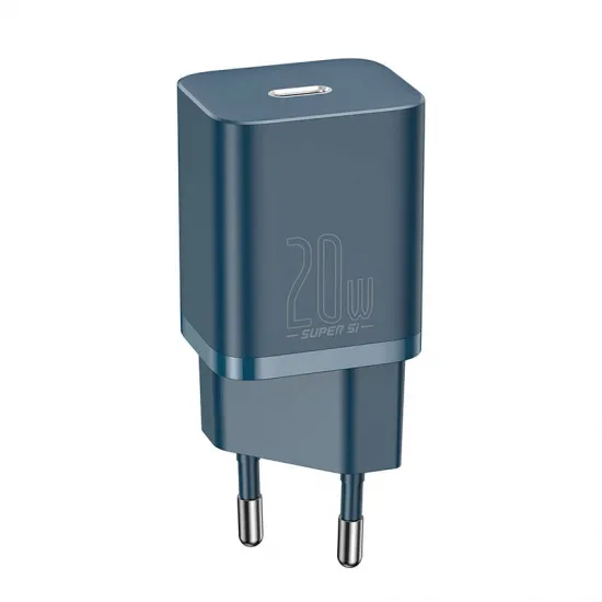 Адаптер быстрой зарядки Baseus 20 Вт, синий, Baseus Super Si Quick Charger 1C, CCSUP-B03, 6953156230019