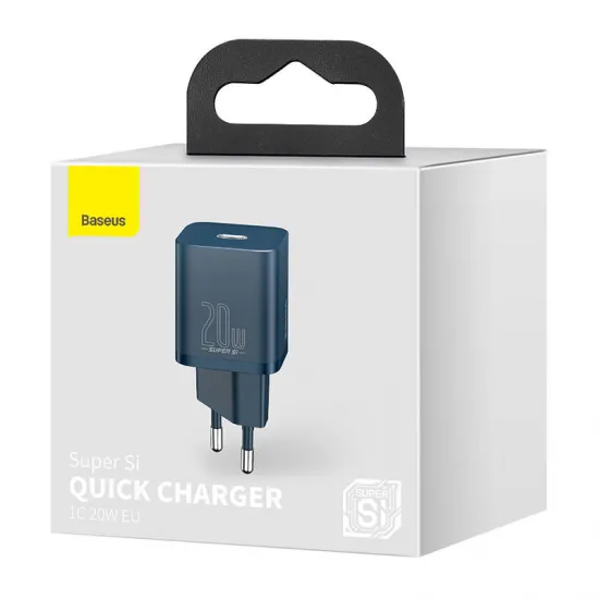 Адаптер быстрой зарядки Baseus 20 Вт, синий, Baseus Super Si Quick Charger 1C, CCSUP-B03, 6953156230019