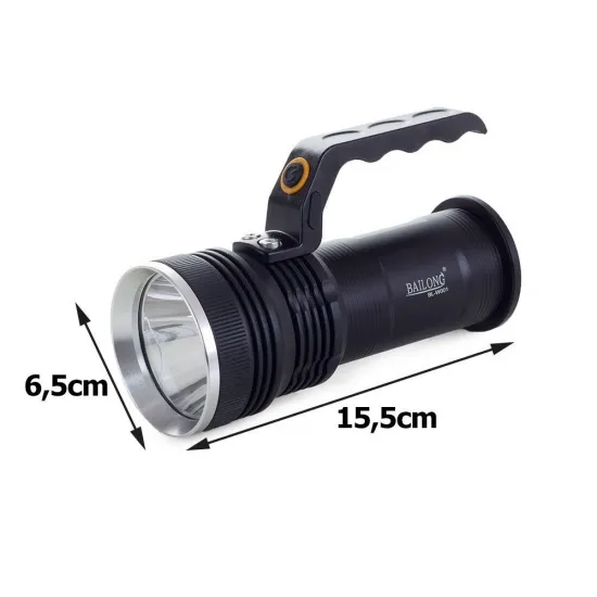 Фонарь с аккумулятором, LED, 300м, 2 x 18650, BL-W001, 08265