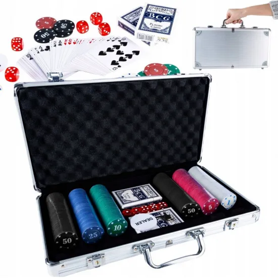 Pokera komplekts ar koferi, 300 žetoni, B10F