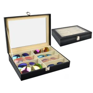 Коробка для хранения очков 8 шт., чёрная, 00008512